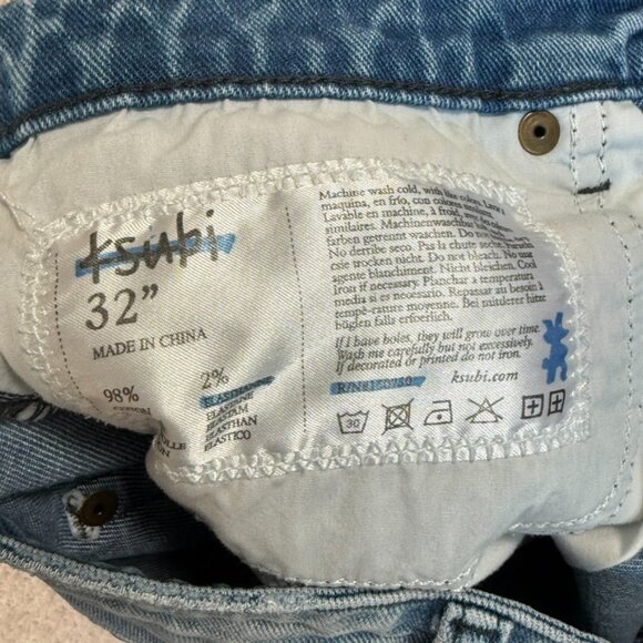 Ksubi Mens Hazlow Philly Blue Straight Leg Jeans Size 32x31 Skater Light Wash - Picture 7 of 13